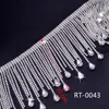 RT-0043 luxury Crystal Glass Rhinestone tassel trims Sew on Trops chain decoration for Bridal dress Clothing Garment