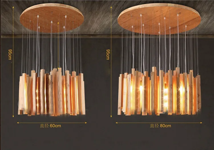 現代クリエイティブ迷路スタイルレストランブラウンエレガントなヴィンテージ円木製ペンダントランプ/照明仕入れ・メーカー・工場