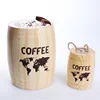 Custom logo food storage wood coffee bean barrel
