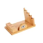 Wholesale 4 Piece Knife Beech Walnut Wooden Block Butcher Chef Wood Knife Magnetic Holder