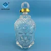 Buddha Head Design Clear Glass Bottle With Stopper, Alocohol Drinking Bottle With Buddha Head Shape 750ml