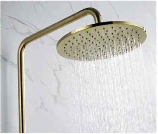 Luxury Brushed gold Thermostatic Rain Shower System Mixer Faucet Sets