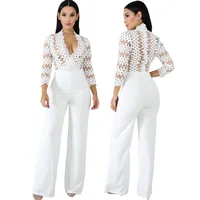 2019 Spring Hot Fashion Women Sexy Deep V-Neck Full Sleeve Jumpsuits Lady Solid Hollow Out Wide Leg Long Jumpsuits
2019 Spring Hot Fashion Women Sexy Deep V-Neck Full Sleeve Jumpsuits Lady Solid Hollow Out Wide Leg Long Jumpsuits