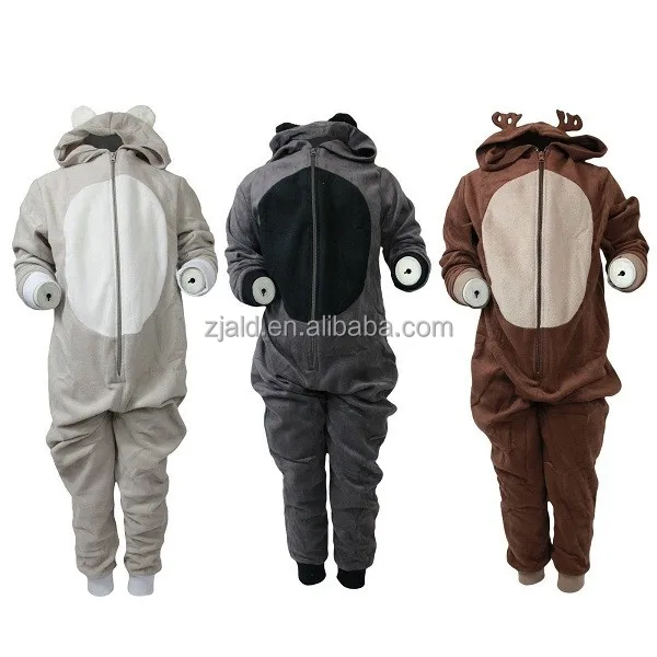 All in one children's bear animal pyjamas jumpsuit