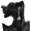 Bohemian Vintage Antique Metal Bell Drop Earrings Indian Bollywood Oxidized Silver Plated Bahubali Jhumka Jhumki Earrings