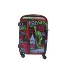 New products ABS+PC abs bright color travel luggage trolley suitcase with printed picture