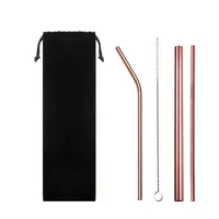 Custom logo wholesale stainless steel 304 eco metal rose gold drinking straws with brush and pouch
Custom logo wholesale stainless steel 304 eco metal rose gold drinking straws with brush and pouch