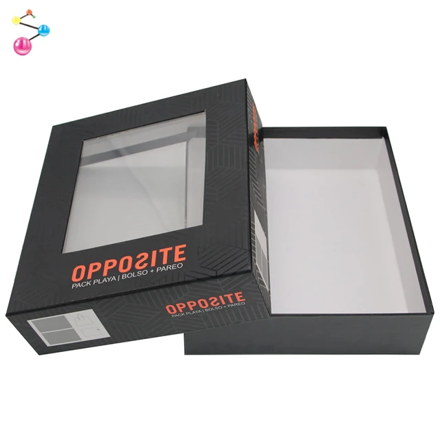 custom clear pvc window packaging clothing garment gift paper