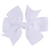 Stock wholesale pre made white grosgrain ribbon bows for hair decoration