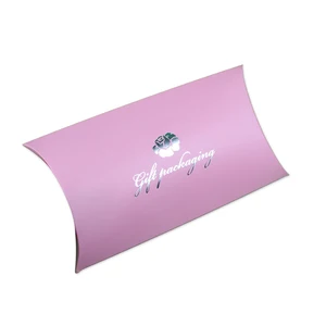 best quality gift paper pillow box custom silver hot stamping