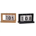 Custom Digital Perpetual Calendar Wood Desk Calendar Stand