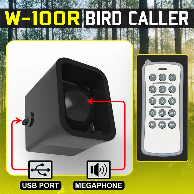Electronic Bird Caller 100W with Remote
Electronic Bird Caller 100W with Remote