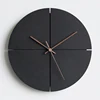 New Design Old Town Home Decor Clock Fashion Brief Wood Black Ring Clock for Home/Office