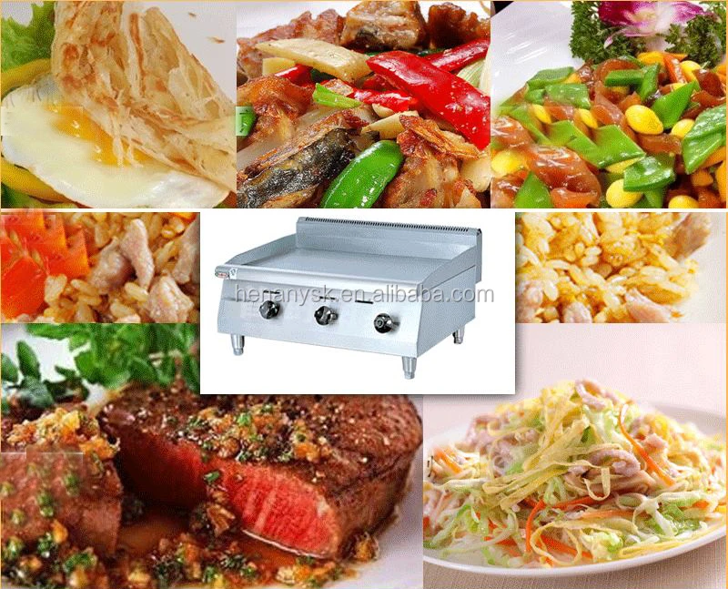IS-GH-36 Counter Top Stainless Steel Gas Griddle Grill Machine Grill Food Machine