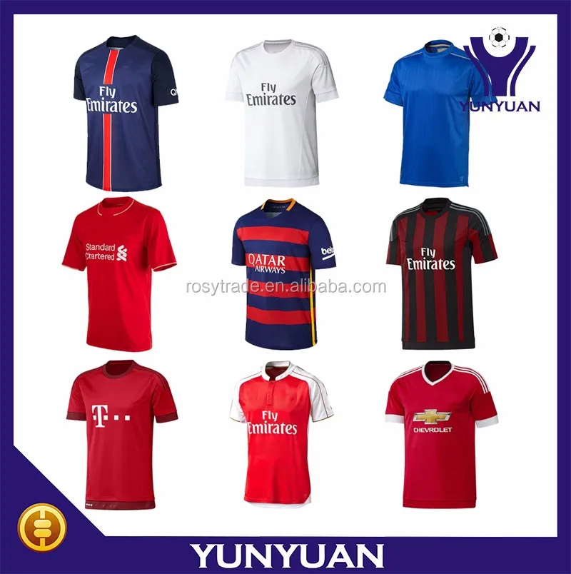 安い卸売promtionタイ品質2016ヨーロッパカップカスタムサッカーユニフォーム仕入れ・メーカー・工場