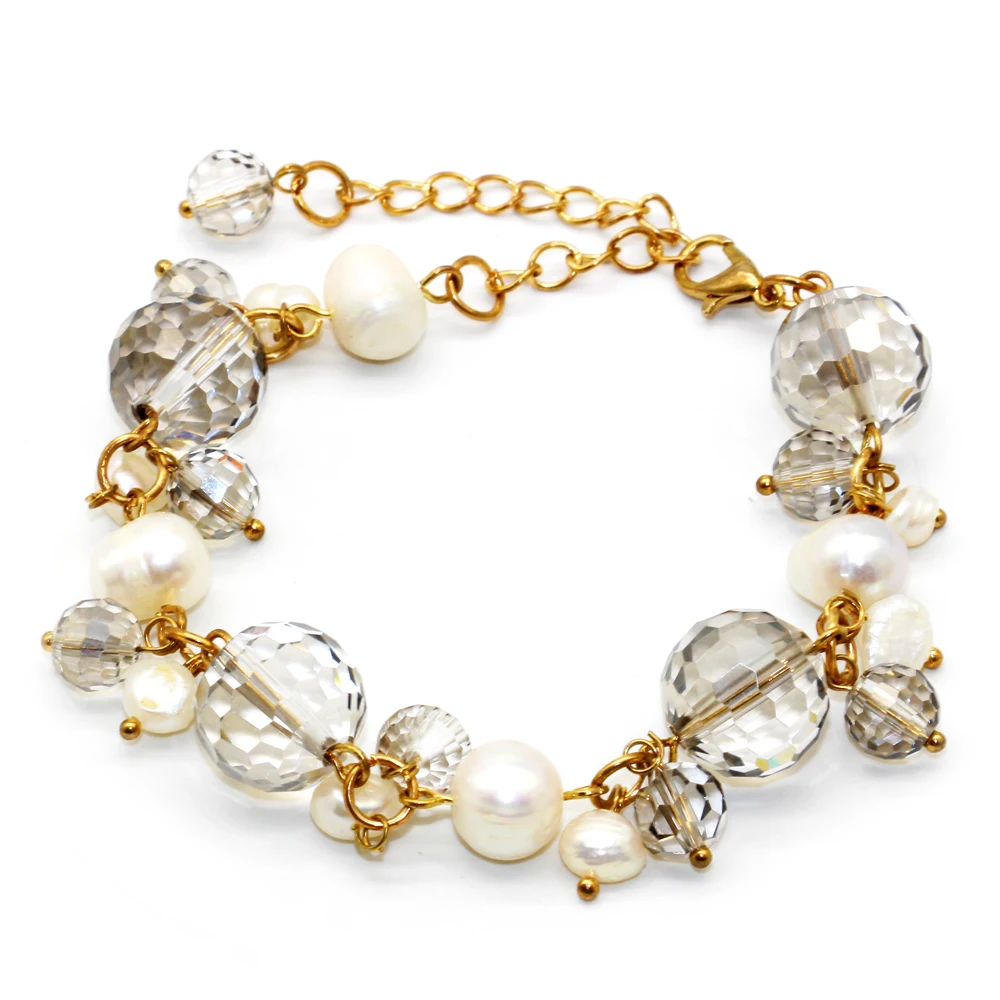 2018 fashionable and simple freshwater pearl crystal bracelet irregular freshwater pearl bracelet women exquisite jewelry
2018 fashionable and simple freshwater pearl crystal bracelet irregular freshwater pearl bracelet women exquisite jewelry