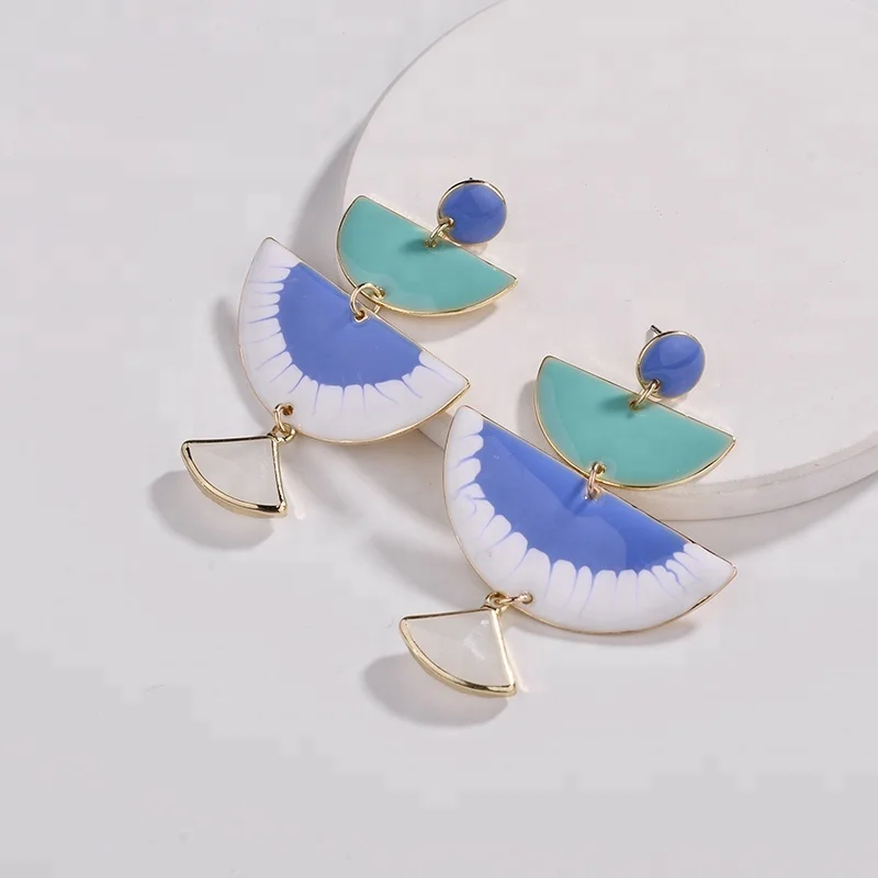 2018 New Arrival Women Lady Mix Color Enameled Painted Semi Circles Drop Statement Earrings Stock
2018 New Arrival Women Lady Mix Color Enameled Painted Semi Circles Drop Statement Earrings Stock