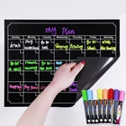 Fridge Magnet Calendar Magnetic Dry Erase Write and Wipe Message Board Black Board