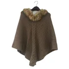 top fur neck large pashmina winter warm knitting shawl tassels