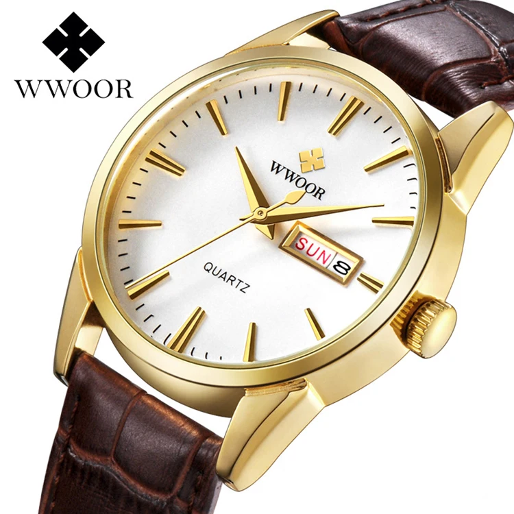 WWOOR 8801 Men's Quartz Hour Date Clock Male Genuine Leather Strap Casual Sport Watch relogio masculino
WWOOR 8801 Men's Quartz Hour Date Clock Male Genuine Leather Strap Casual Sport Watch relogio masculino