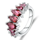 Abiding natural red gemstone fashion 925 sterling silver jewelry wedding garnet stone rings for girlfriend