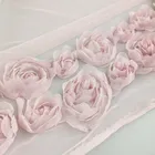 Rose design embroidery tulle bridal veil tulle fabric for bridal