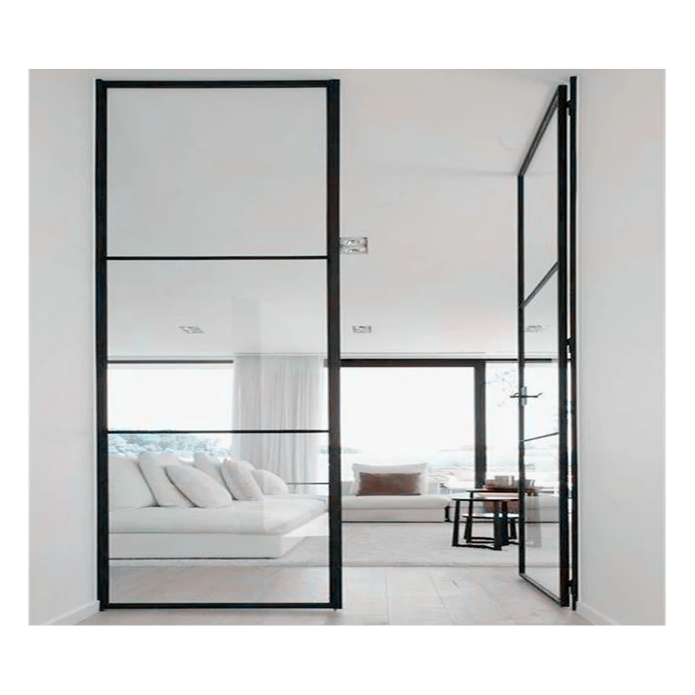 Commercial Tempered Double Glass Steel Frame Glass Doors High