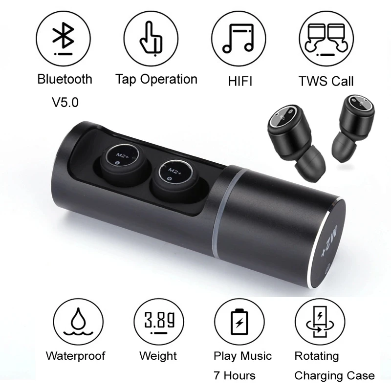 High Quality Hifi 5.0 TWS Realtek Chip Auriculares Wireless Earphone Waterproof with Charging Box - ANKUX.COM