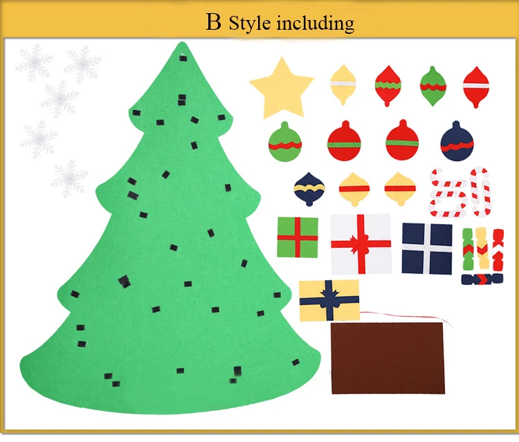 diy felt christmas tree with ornaments wall hanging ornaments