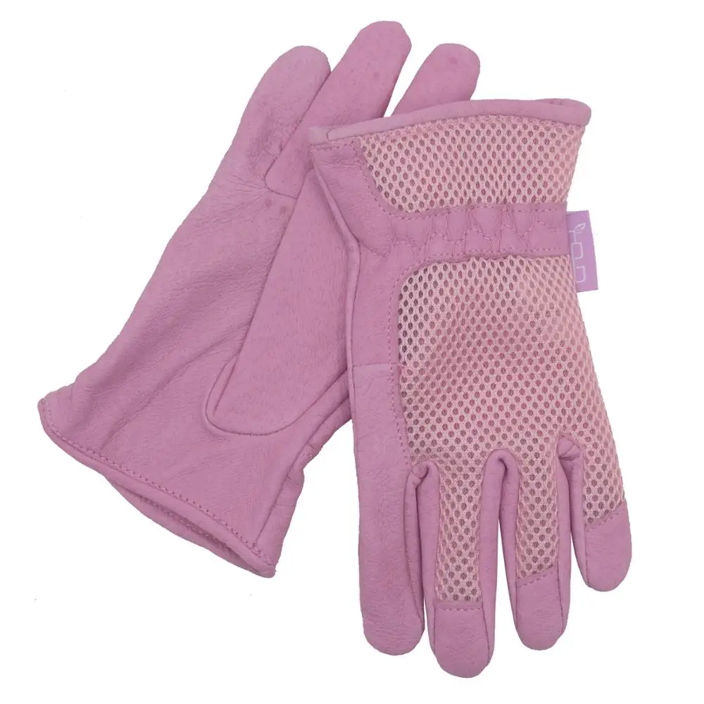 PRI Pink Light Weight Mesh Women Leather Pigskin Garden Gloves for Ladies, 60% grain pig skin, 40%mesh
PRI Pink Light Weight Mesh Women Leather Pigskin Garden Gloves for Ladies, 60% grain pig skin, 40%mesh