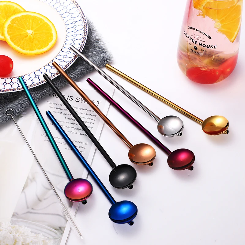 Wholesale Colored Reusable Metal Drinking Straw Spoon 304 Stainless Steel Straw with Spoon, Silver/gold/ rose gold/color/black/blue/purple
Wholesale Colored Reusable Metal Drinking Straw Spoon 304 Stainless Steel Straw with Spoon, Silver/gold/ rose gold/color/black/blue/purple