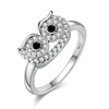 Factory Cheap 925 Sterling Silver Zirconia Owl Rings Jewellery