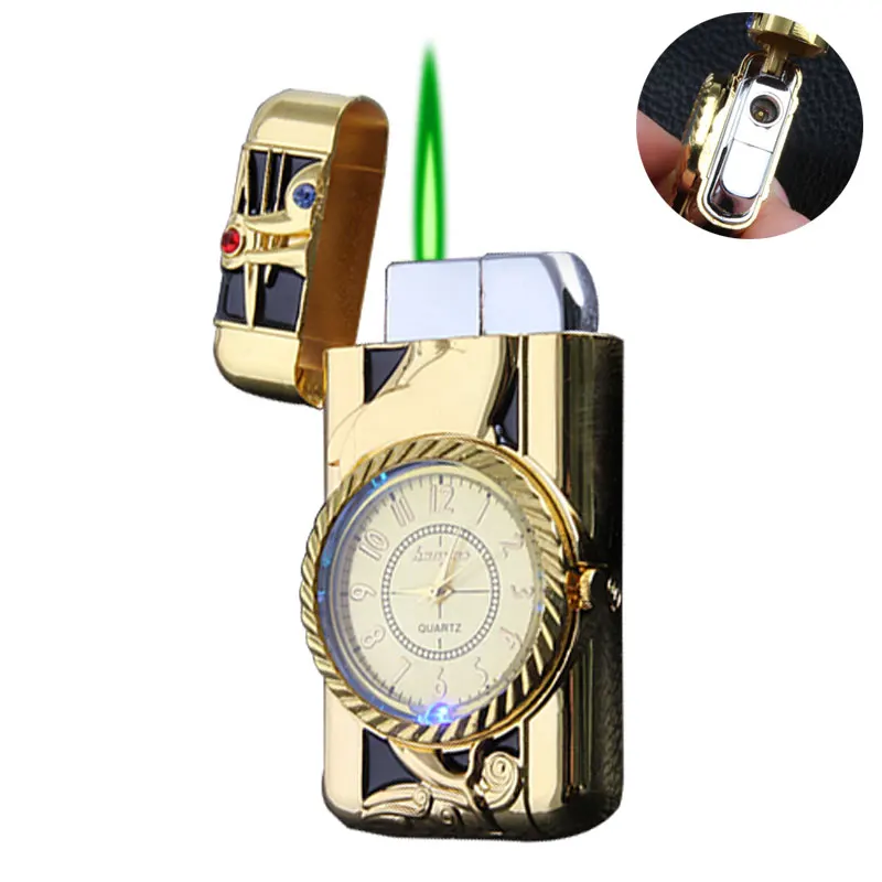 Yan zhen A057 China Yiwu factory new selling colorful straight flashing metal gas windproof watch lighter wholesale, Gold
Yan zhen A057 China Yiwu factory new selling colorful straight flashing metal gas windproof watch lighter wholesale, Gold