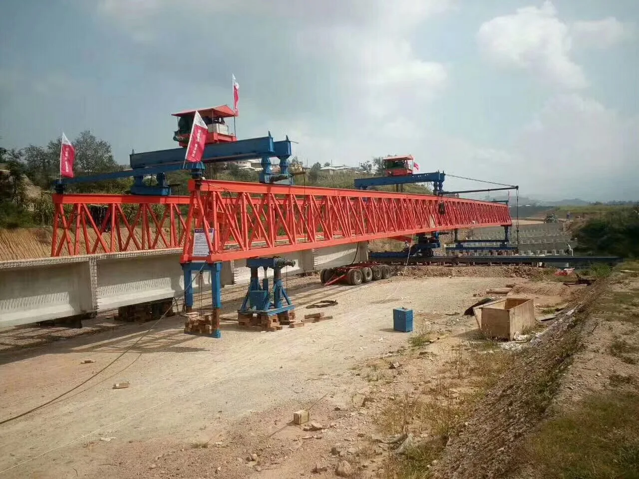Highway precast bridge beam erection crane 120 ton
