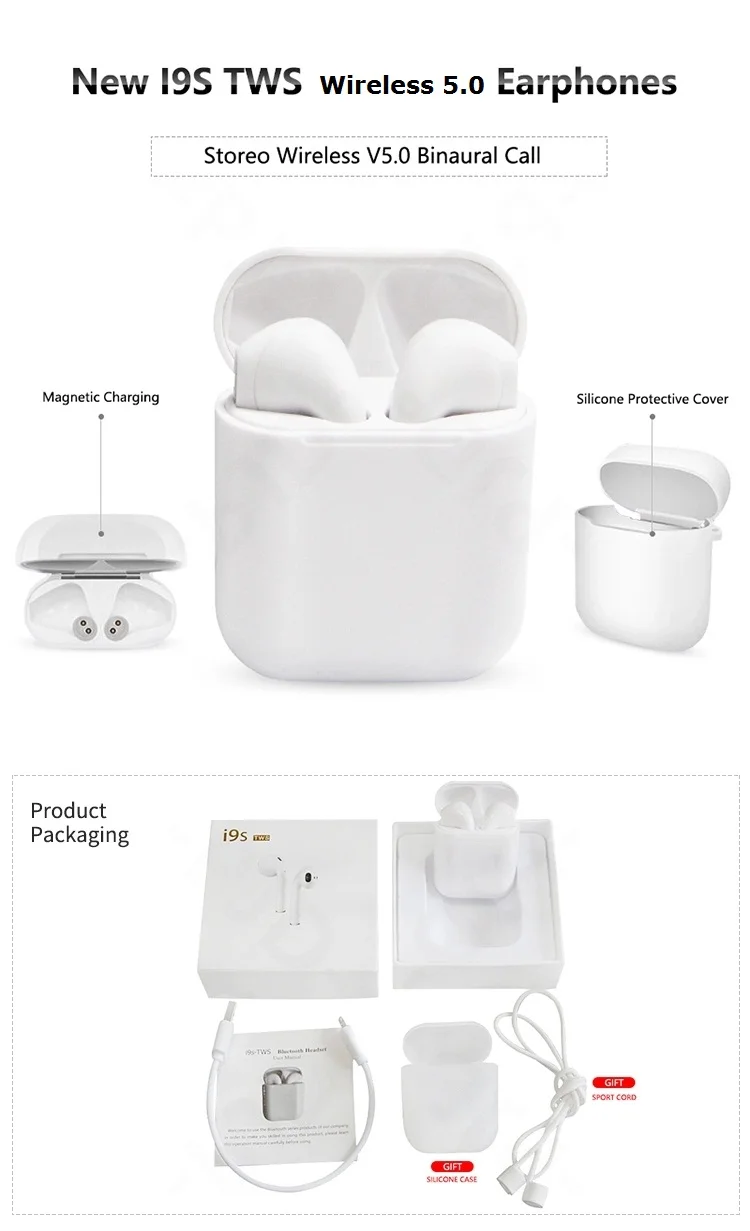 hot products 2019 tws in ear wireless earphones wireless earbuds earphone i9s tws i10 i12 - ANKUX.COM