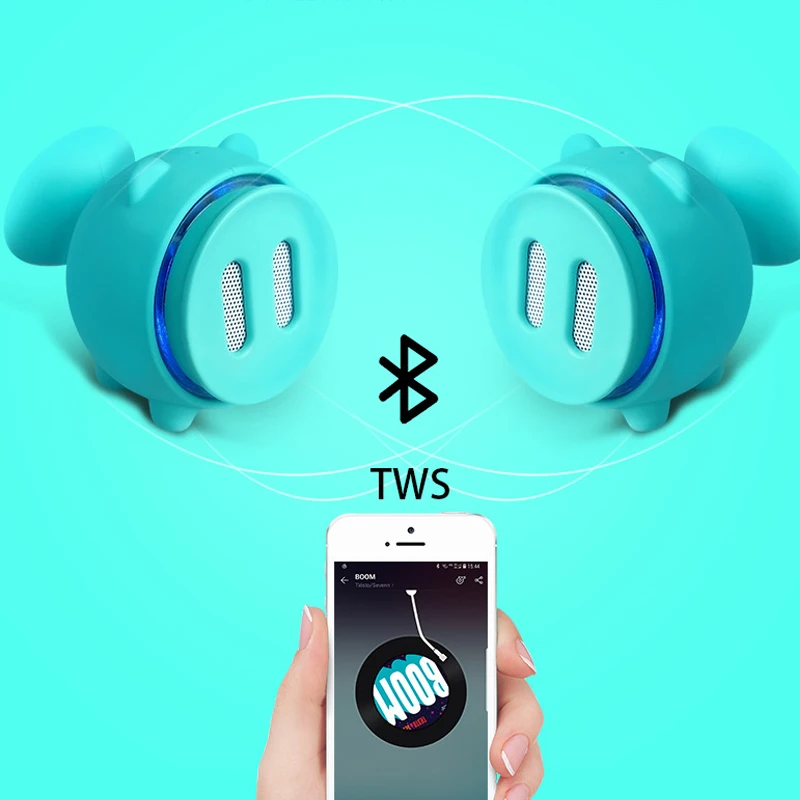 Vanecl TWS Silicone IPX7 Waterproof Bluetooth Stereo Shower Speaker Suction Cup Speakers Haut-parleur Drahtloser Lautsprecher - ANKUX.COM