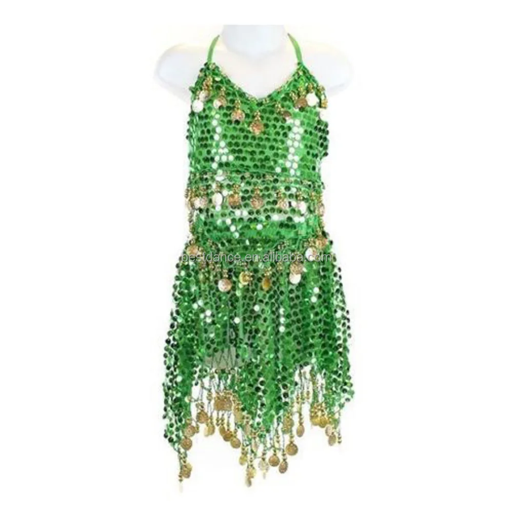 Bestdance Wholesale Children Dark Green Dance Costume Wear Sexy Sequin