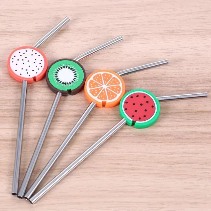 Hot sale!!! Cute fruit shape silicone stopper stainless steel 304 metal straws, Silver
Hot sale!!! Cute fruit shape silicone stopper stainless steel 304 metal straws, Silver