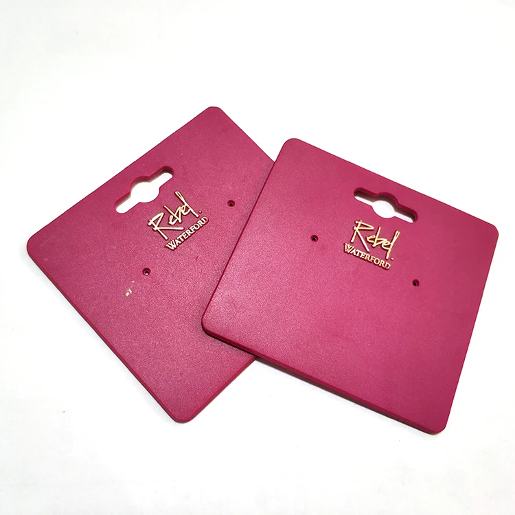 

Hard plastic embossed and hot stamping logo earring jewelry card