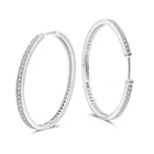 Fancy Jewellery Fancy Large Hoop Silver Clip Earrings Stone Imitation Jewellery Thailand