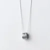 Simple Japanese and Korean style 925 sterling silver diamond round necklace short clavicle chain