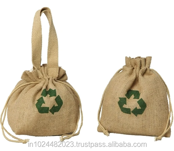 nature jute burlap drawstring gift bag