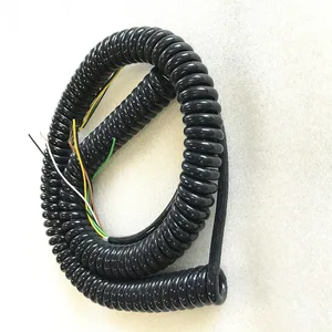 high quality 3 core heavy duty spring extension cord coiled