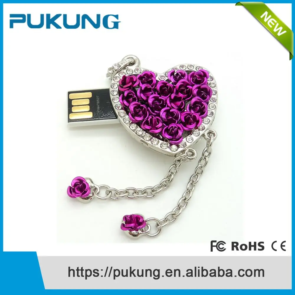 weeding gifts jewelry rose heart shape usb flash drive