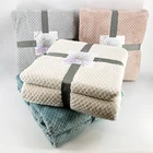Plush flannel fleece blanket Solid color soft bedding throw