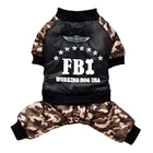 Wholesale Designer Winter Multicolour Cheap Soft Cute Blank FBI Pet Dog Coats Jumpsuits Clothes