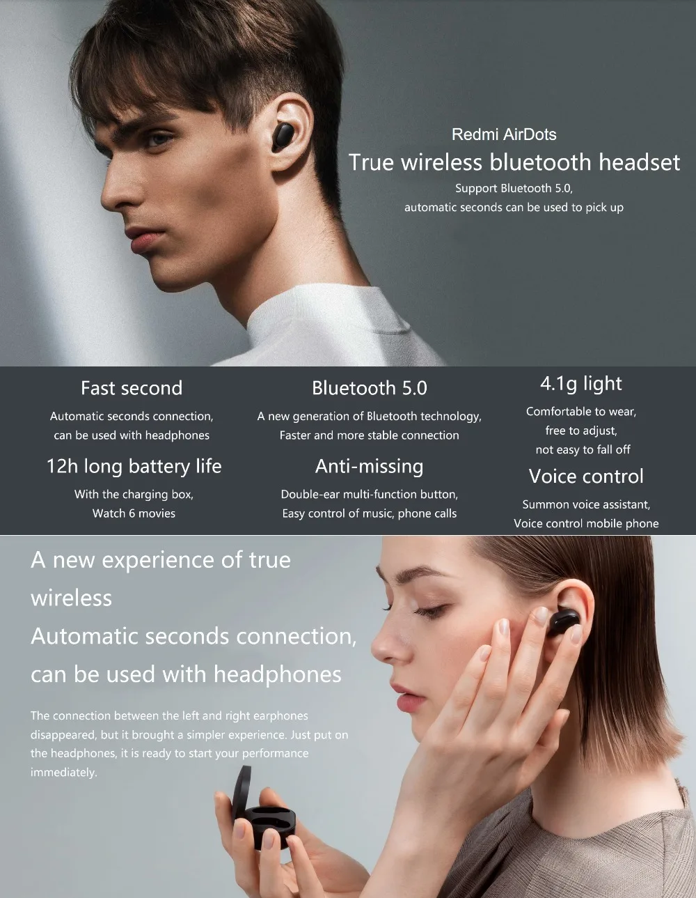 Original Xiaomi Redmi AirDots TWS wireless headphone bluetooth headset - ANKUX.COM