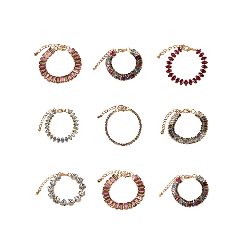 2019 New Fashion Charm Tennis Adjustable Bling Stone Crystal Slap Chain Bracelet ZA Pack Set for Women Jewelry Accessories, As photo
2019 New Fashion Charm Tennis Adjustable Bling Stone Crystal Slap Chain Bracelet ZA Pack Set for Women Jewelry Accessories, As photo
