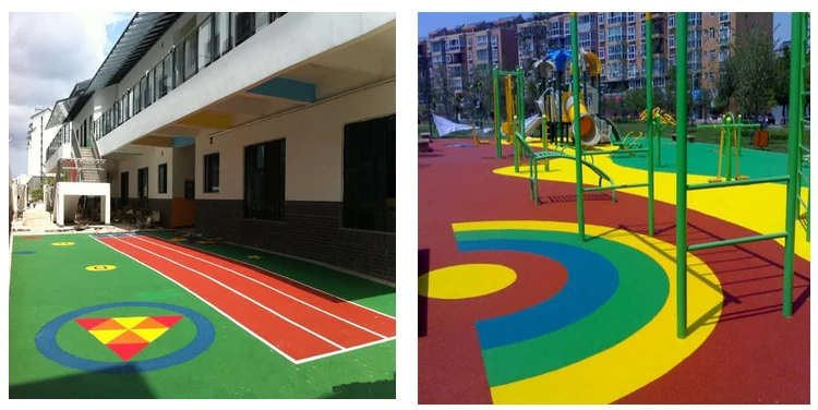 Playground with Colorful EPDM Rubber Granules