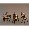 Set of 6 Christmas metal wire deer shape tealight candle holder